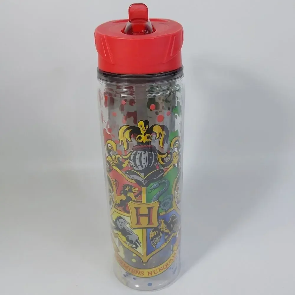 Harry Potter Hogwarts‎ Clear Plastic Water Bottle Warner Bros. Movies Tumbler